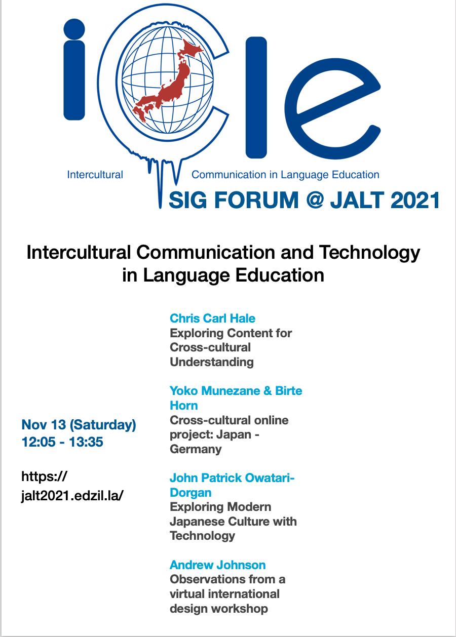 JALT 2021 National Conference ICLE SIG Forum Poster